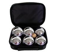 SPORTSIDE Sacoche 6 boules de pétanque Double triplette Acier 22 cm