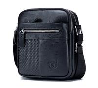 Sacoche BULLCAPTAIN Homme en Cuir Véritable Noir avec Bandoulières Réglables - Moderne Classe Urbain