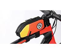 Sacoche Cadre Vélo Accessoires Sac Vélo Cadre Imperméable 0,9L Rangement Compléments Vélo Sac Cadre VTT Fixation Tube Supérieur 18x9x5,5 cm pour Outils Cyclisme et Téléphone