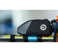 Sacoche Cadre Vélo Accessoires - Sacoche Vélo Cadre Imperméable 1,2L Rangement Compléments Vélo Sac Cadre VTT Fixation Tube Supérieur 18x9x5,5 cm pour Outils Cyclisme