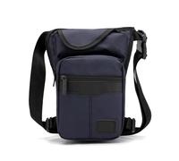 Sacoche Cavaliere Moto Sac Banane en Nylon pour Homme Sacoche De Moto Décontractée Bandoulière Cuisse Ceinture De Hanche Style Café Racer Sacoche arrière de Moto(Navy)