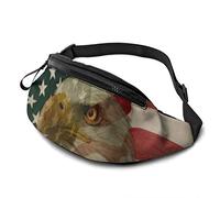 Sacoche Ceinture Drapeau De L'Amérique Unisexe Sacoche Homme Bandouliere Réglable,Multifonction Sac Porté Épaule pour Outdoor Voyage Femme 14X35Cm
