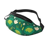 Sacoche Ceinture Grenouille Verte Fleur De Lotus, Sac Banane Voyage Réglable Sac À Dos De Voyage Multifonction Sac À Dos De Randonnée pour Balade Vacances Outdoor