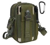 Sacoche Ceinture Tactique en Nylon Multifonctionnelle - Pour Téléphone et EDC - Avec Mousqueton et Bandoulière - Randonnée Cyclisme