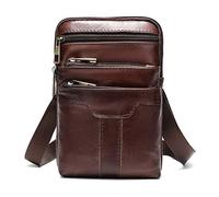 Sacoche Ceinture Telephone Portable Homme Cuir, Sac de Poitrine Homme Bandouliere Cuir, Petite Pochette Smartphone Sac Bandoulières Sac de Taille Sac de Ceinture Clip Holster Housse de Transport Étui