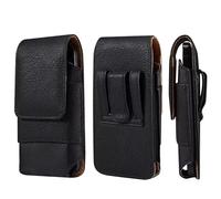 Sacoche Ceinture Telephone Portable Homme, Étui de Ceinture Cuir Téléphone Homme, Pochette Telephone Cuir Housse de Transport Randonnée Poche Sac Banane Portefeuille avec Mousqueton de Ceinture Clip
