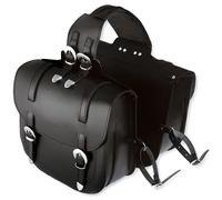 Sacoche Éco-cuir 15L Moto Motard Bagages Valises Custom Chopper Noir