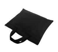 Sacoche d'Affaires Noire Oxford à Double Compartiment, pour dossiers | Fermeture Éclair, Poignée de Transport, Profil Fin, Protège Papiers et Livres, Bureau, Cours, Conférences