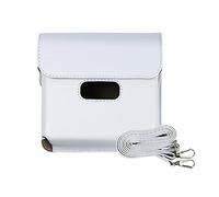 Sacoche d'appareil photo pour Fujifilm Instax Link Wide Smartphone Imprimante Photos instantanées Accessoires de protection en cuir PU Sac de transport avec bandoulière réglable, blanc, Organiseur de