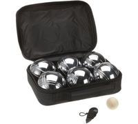 Sacoche de 6 boules de petanques chromees - jeu d'adresse - plein air