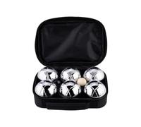 Sacoche de 6 boules de petanques chromees - jeu d'adresse - plein air