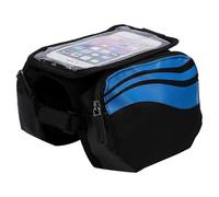 Sacoche De Cadre De Vélo 2025, Double Pochette, Pour Téléphone Portable, Écran Tactile, Bleu