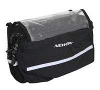 Newton Running Sacoche cintre vélo N1 - clip 25,8-31,8 mm, lecteur carte, réfléchissante, Noir