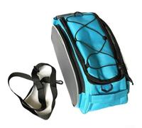 Sacoche de coffre arrière de vélo électrique étanche de grande capacité compatible avec les vélos de montagne et vélos de route avec éléments réfléchissants (bleu)