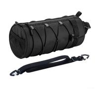 Sacoche de guidon de vélo électrique cylindrique pour vélo de route, capacité de 2 L, avec bandoulière (noir)
