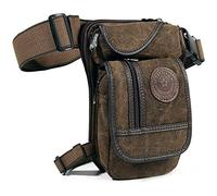 Sacoche De Jambe Moto Canvas / nylon goutte jambe jambe jambe champanan pack ceinture hip bum voyage moto motocyclette hommes cavalier hors route cuisse taille sacs Sacoche Moto Jambe ( Color : Coffee