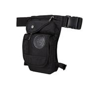 Sacoche De Jambe Moto Hommes Goutte Jambe Sac Fanny Pack Moto équitation décontracté épaule Croix Corps Cuisse mâle Hanche Ceinture Taille Sacs Sacoche Moto Jambe(Black)