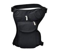 Sacoche De Jambe Moto Hommes Toile Goutte Taille Sacs Jambe Pack Sac Hommes Ceinture vélo et Moto Argent Fanny for Le Travail(Black)