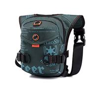 Sacoche de Jambe Moto Mototourisme Hommes en Nylon/imperméable Oxford Tour de Jambe Sac de Taille Goutte Hanche Sac à bandoulière Messenger Fanny Leg Bag Moto (Color : Dark Green)
