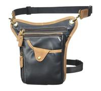 Sacoche de Jambe Moto Sac à bandoulière Classique en Cuir épais for Hommes, Design décontracté, café, Sac Banane de Voyage, Jambe(Color19)