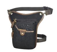 Sacoche de Jambe Moto Sac à bandoulière Classique en Cuir épais for Hommes, Design décontracté, café, Sac Banane de Voyage, Jambe(Color18)