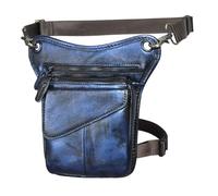 Sacoche de Jambe Moto Sac à bandoulière en Cuir véritable for Homme, Multifonction, décontracté, Sacoche de Voyage, Ceinture, Sac Jambe tombante(Color11)