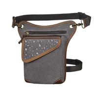 Sacoche de Jambe Moto Sac à bandoulière en Cuir véritable for Homme, Multifonction, décontracté, Sacoche de Voyage, Ceinture, Sac Jambe tombante(Color16)