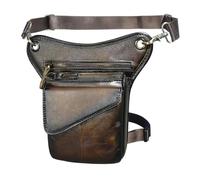 Sacoche de Jambe Moto Sac à bandoulière en Cuir véritable for Homme, Multifonction, décontracté, Sacoche de Voyage, Ceinture, Sac Jambe tombante(Color7)