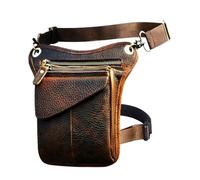 Sacoche de Jambe Moto Sac à bandoulière en Cuir véritable for Homme, Multifonction, décontracté, Sacoche de Voyage, Ceinture, Sac Jambe tombante(Color1)