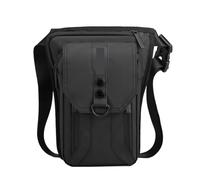 Sacoche de Jambe Moto Sac Banane de Cyclisme en Plein air for Hommes, Sac Sport Polyvalent, Ceinture Nylon, Solide, à bandoulière étanche(Black)