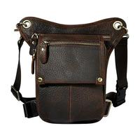Sacoche De Jambe Moto Sac de Cuisse for Hommes, Sac de Taille de Moto, Sac de Jambe de Voyage, Sac à Outils, Course de Motocross Sacoche Moto Jambe(Brown Litchi Grain)