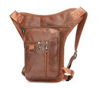 Sacoche De Jambe Moto Sac de Jambe, Cuisse, Hanche, Ceinture, Sacs Taille, Voyage, équitation, Moto, Sac Banane, Poitrine Loisirs for Hommes et Femmes(Light brown-156 Bag)