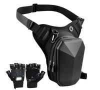 Sacoche de Jambe Moto, Sac de Taille de Moto, Sac Banane Femme Homme, Sacs Banane Pochette Ceinture, Etanche à Coque Dure, Sacs de Jambe Motocycle pour Randonnée Cyclisme Pêche