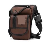 Sacoche de Jambe Sac Banane imperméable en Nylon for Homme, Sacoche de Cuisse, Ceinture Hanche, Multifonction for Moto(Deep Coffee)