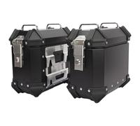Sacoche de Moto Gauche et Droite, 18l 28l 35l Valise latérale Sacoche de Moto valises latérales en Aluminium étanche/Noir, Argent (Noir, 28l)