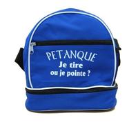 Sac bandoulière pour 3 boules de pétanques - Je tire ou je pointe - bleu Bleu