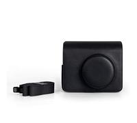 Sacoche de protection compatible pour Instax Wide 400, étui de transport en cuir PU, pochette de rangement pour appareil photo rétro avec bandoulière, étui de voyage pour caméra instantanée (Noir)