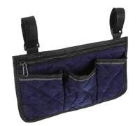 Sacoche de Rangement pour Accoudoir Fauteuil Roulant à Poches Multiples | Organisation Compacte, Accès Latéral Pratique, Tissu Non Tissé PP Coton, Bleu Marine, Usage Intérieur
