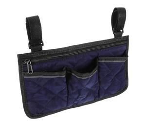 Sacoche de Rangement pour Accoudoir Fauteuil Roulant à Poches Multiples | Organisation Compacte, Accès Latéral Pratique, Tissu Non Tissé PP Coton, Bleu Marine, Usage Intérieur