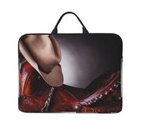 Sacoche de selle de cheval avec chapeau de cowboy imprimé sauvage pour ordinateur portable 14" - Poignée portable et fermeture éclair - Idéal pour les voyages, les affaires et le bureau
