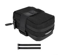 Sacoche de selle de vélo à double usage avec porte-bouteille pour vélo de route, VTT, étanche, réfléchissant, capacité de 0,5 l, fixation sûre, compact et léger, noir (noir)