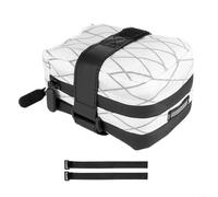 Sacoche de selle de vélo à double usage avec porte-bouteille pour vélo de route, VTT, étanche, réfléchissant, capacité de 0,5 l, fixation sûre, compact et léger, noir (blanc)