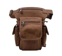 Sacoche De Selle/Sac Arrière De Moto Sac Banane Décontracté pour Homme, Sacoche Taille pour Motocycliste, Multi-Poches, en Toile, Style Militaire Sacoche De Moteur(Coffee)