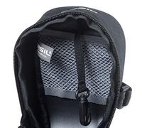 SACOCHE DE SELLE VELO BASIL MADA 1L NOIR FIXATION SANGLES SUR CHARIOT DE SELLE