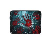 Sacoche de transport pour ordinateur portable de 10 pouces - Rouge sang - Broken Glass