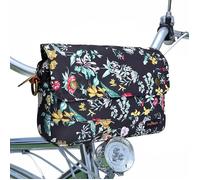 Sacoche de vélo en Toile imperméable Motif Fleurs Noir 2