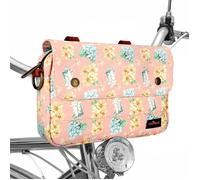 Sacoche de vélo en Toile imperméable Motif Fleurs Rose