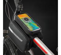 Sacoche de vélo étanche pour VTT type de cadre avant avec intérieur réfléchissant et multi-compartiments (17,8 cm B)