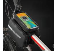 Sacoche de vélo étanche pour VTT type de cadre avant avec intérieur réfléchissant et multi-compartiments (17,8 cm)