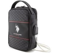 Sacoche de voyage avec port USB Modèle Middle Stripe U.S Polo Noir Noir G
